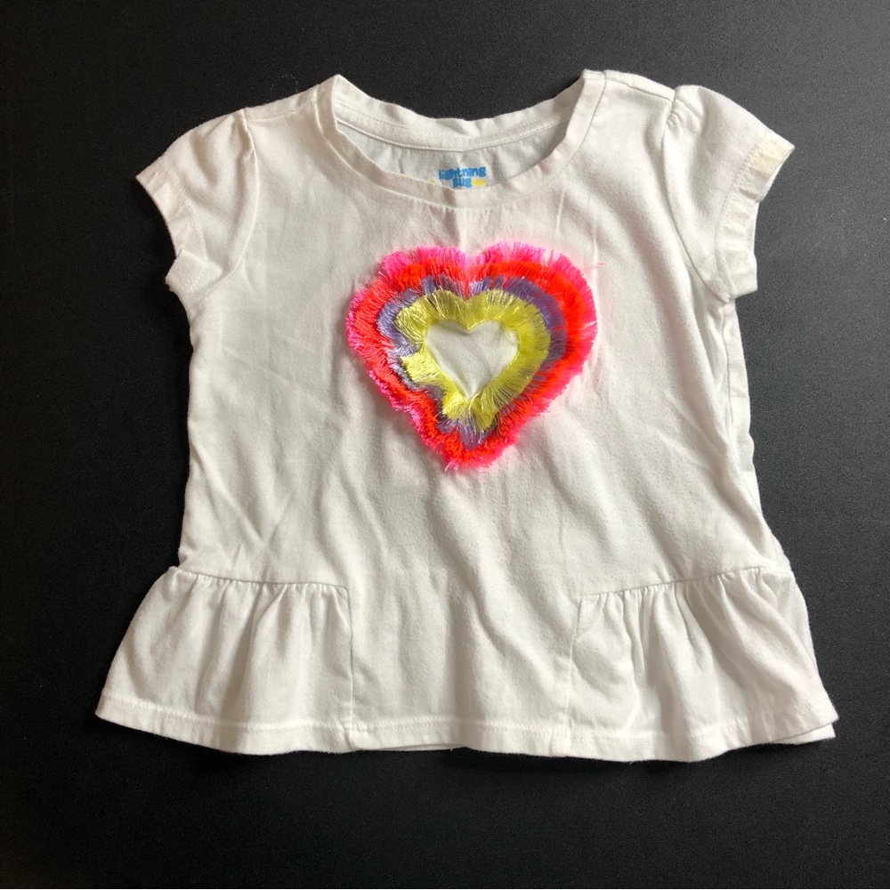 Lightning Bug Baby Fringe Heart Tee Size 18 Months